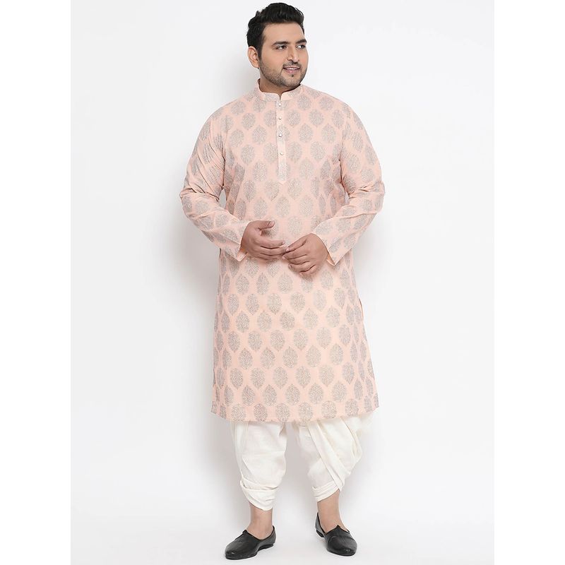 KISAH PLUS Peach Floral Kurta (46)