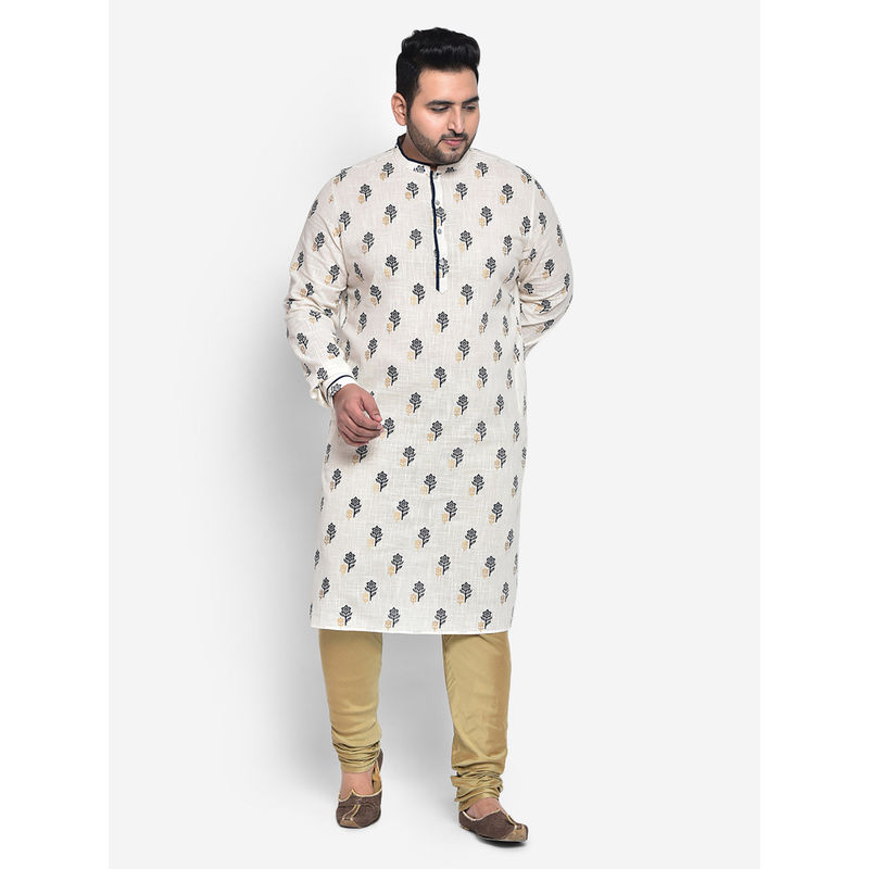 KISAH PLUS Cotton Silk White Kurta (50)