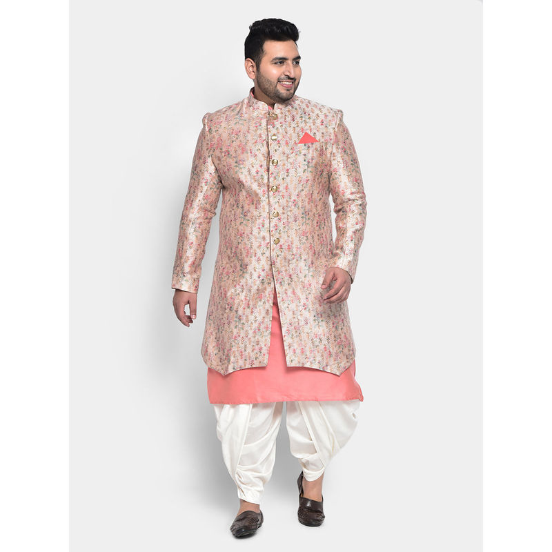 KISAH PLUS Silk Blend Multi Kurta Sherwani (Set of 3)