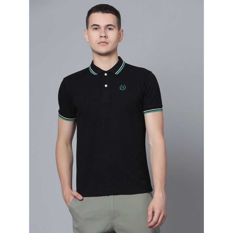 Cantabil Men Black Polo T-Shirt (M)
