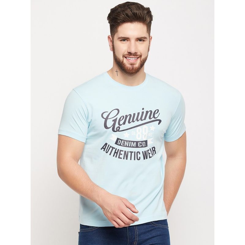 Cantabil Men Sky Blue T-Shirt (M)