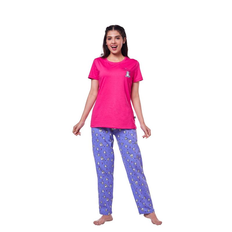 July Nightwear For Women Peek A Hey T-shirt - Pyjama -PC827 - Multi-Color (XL)