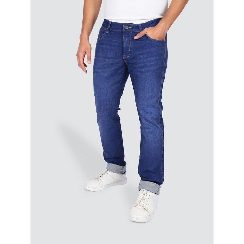 Wrangler Men Blue Skanders Slim Fit Low Rise Jeans (34)