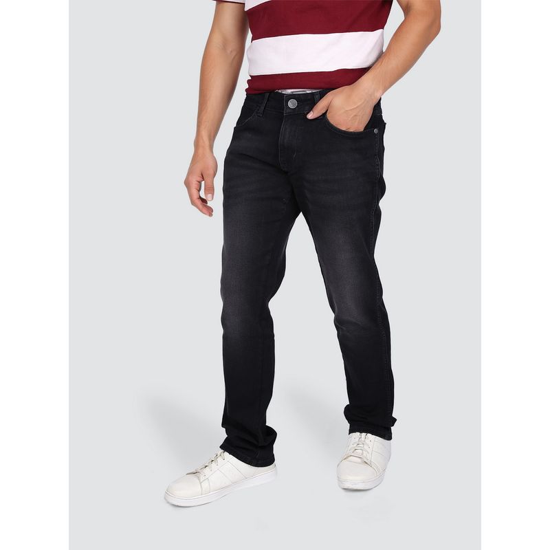 Wrangler Men Black Skanders Slim Tapered Fit Jeans (28)