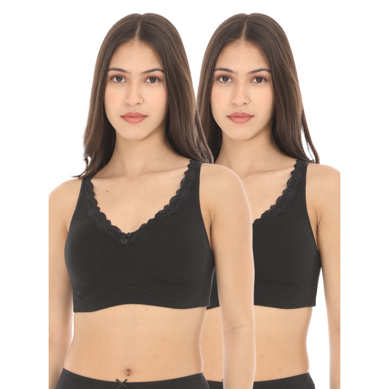 Adira Women Black Regular Bliss Bra (Pack of 2) (30B)