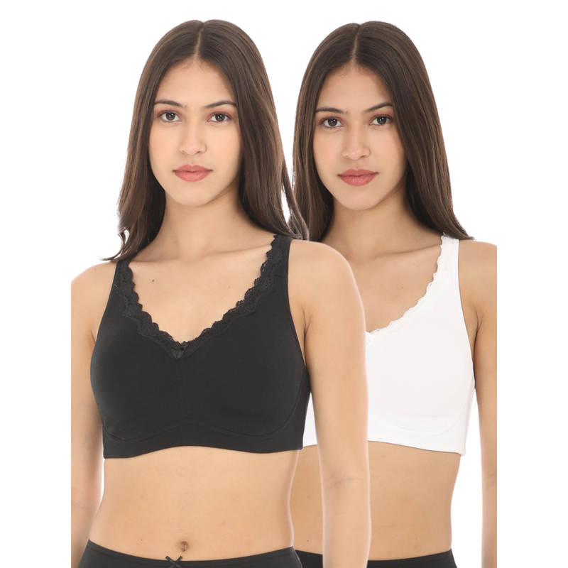 Adira Women Black & White Regular Bliss Bra (Pack of 2) (30C)