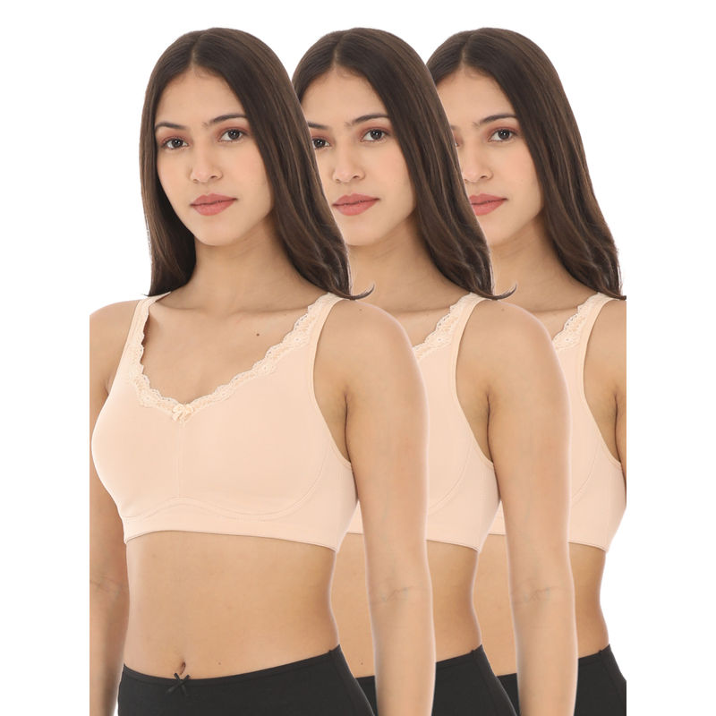Adira Women Beige Regular Bliss Bra (Pack of 3) (30B)