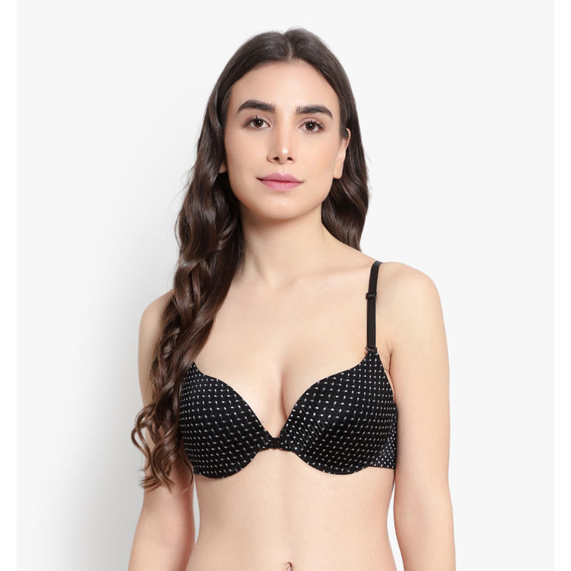 BRACHY Women Black Front Open Underwire Sexy Pushup Padded Bra (36C)