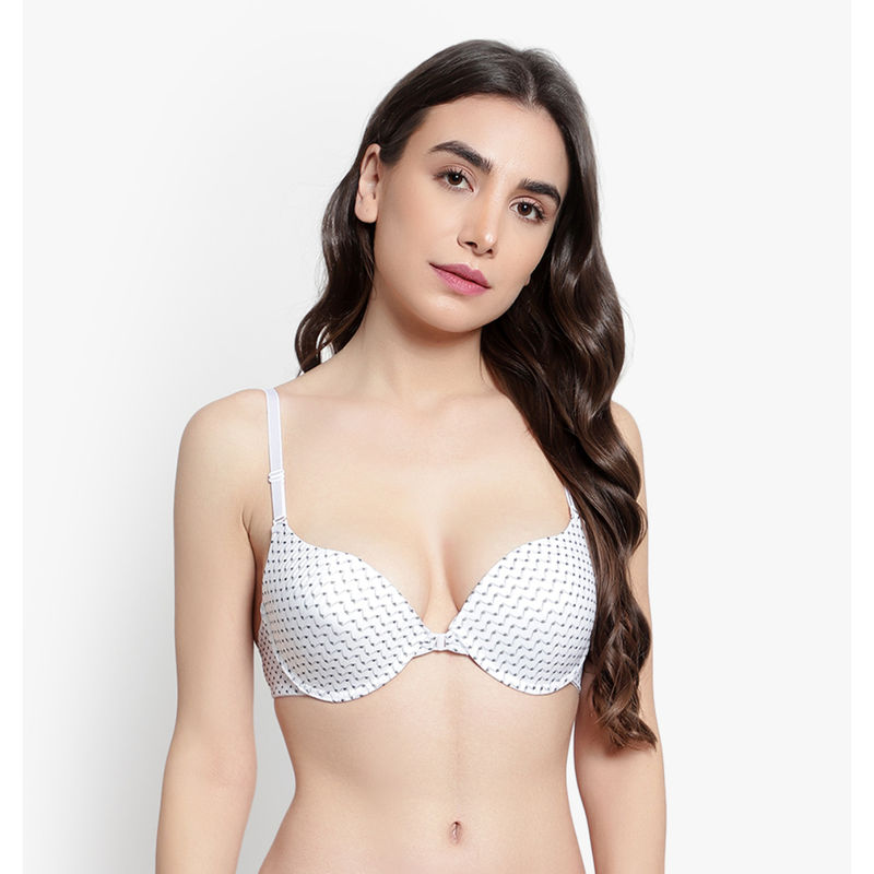 BRACHY Women White Front Open Underwire Sexy Pushup Padded Bra (36C)