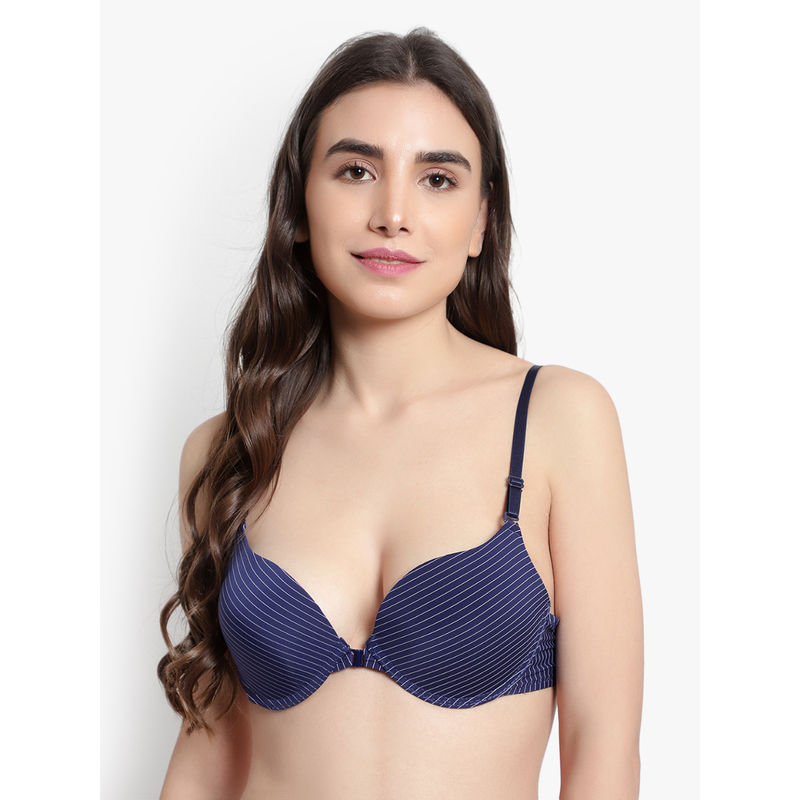BRACHY Women Blue Front Open Underwire Sexy Pushup Padded Bra (34C)