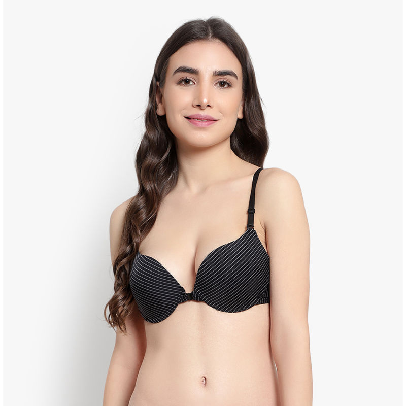 BRACHY Women Black Front Open Underwire Sexy Pushup Padded Bra (32B)