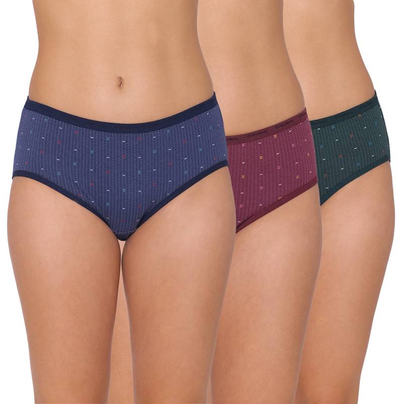Groversons Paris Beauty Assorted Panties For Women - Multi-Color (Pack Of 3) (L)