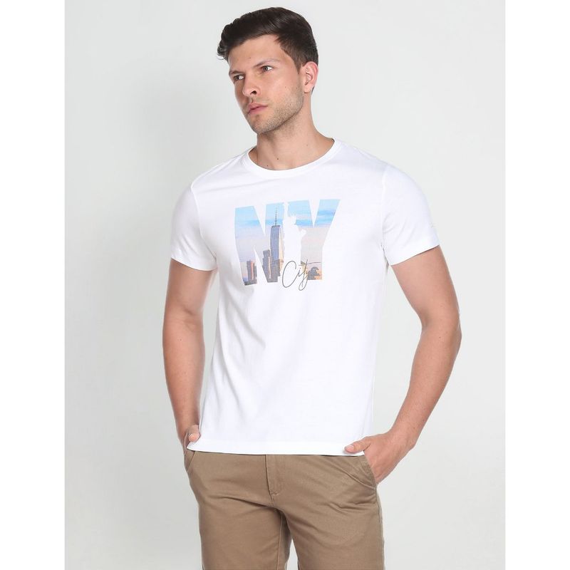 Arrow Sports Single Jersey Graphic Print T-Shirt (XL)