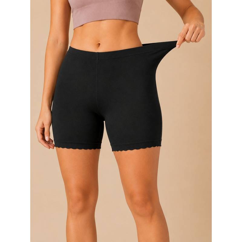 Secrets By ZeroKaata Women's Solid Stretchable Cycling Shorts (M)