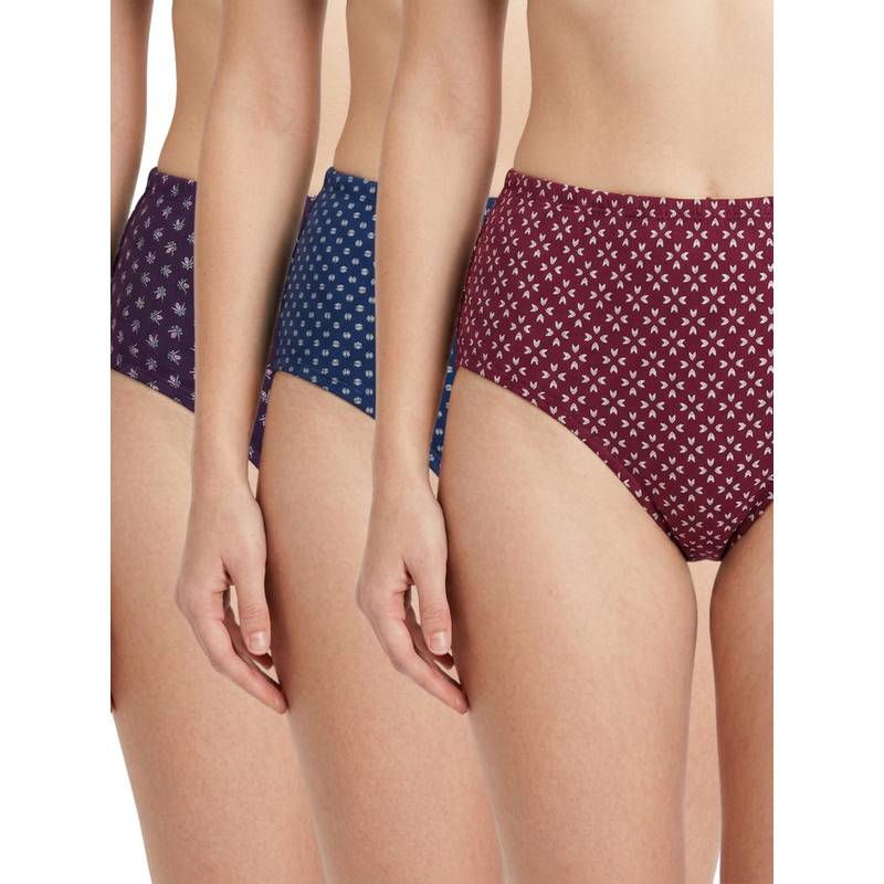 Bonjour Women's Softs & Breathable Cotton Printed Hipster Panties (Pack Of 3) (S)