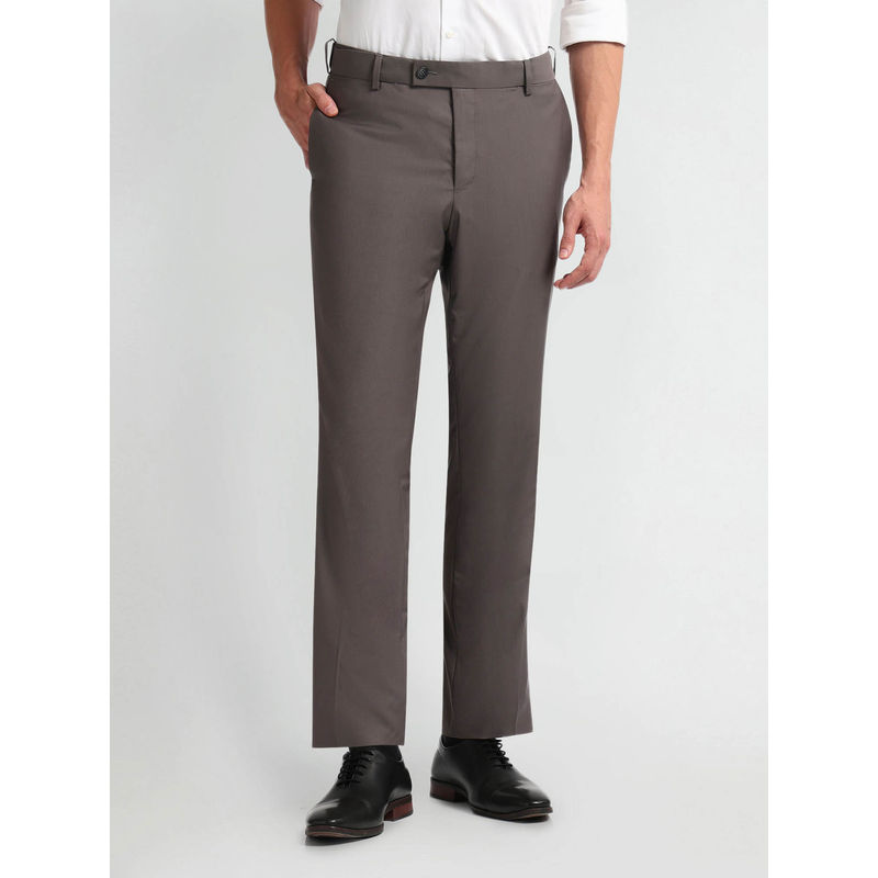 Arrow Grey Slim Fit Autoflex Trousers (38)