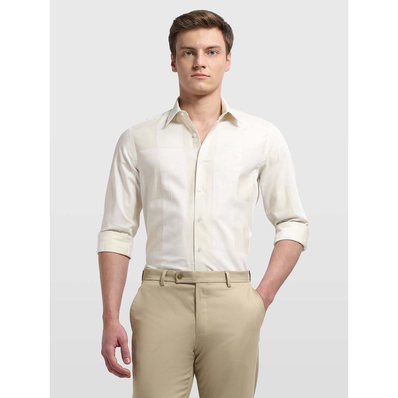 Arrow Newyork Men's Cream Manhattan Slim Fit New York Shirt (39)