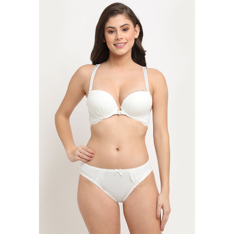 Makclan Fashionable Strings Lace Lingerie - White (Set of 2) (36B)