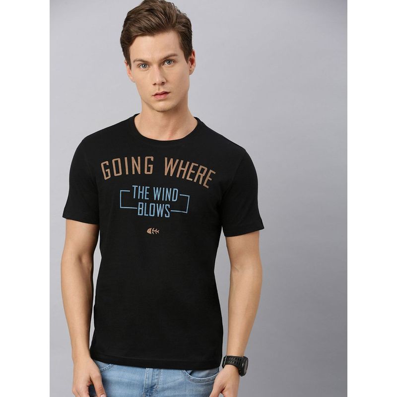 Huetrap Mens Round Neck Short Sleeve Eco Graphic T-Shirt (L)