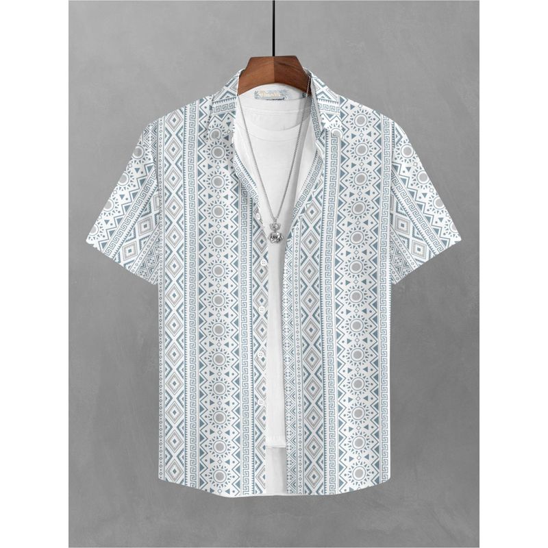 BULLMER Trendy Printed Blue Causal Shirt for Men (2XL)