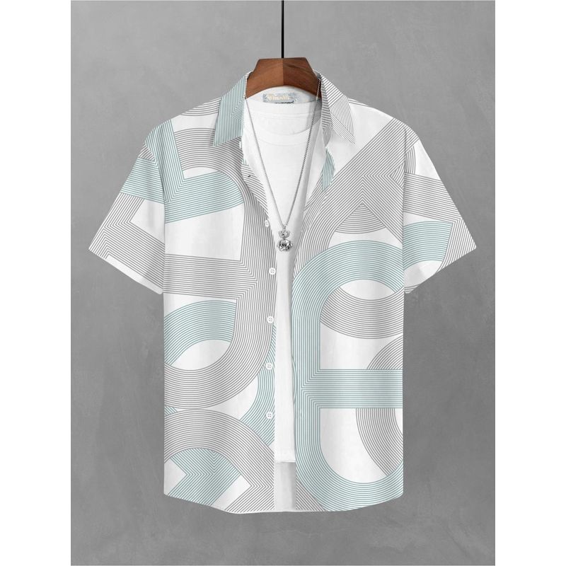 BULLMER Trendy Printed Multi-Color Causal Shirt for Men (M)