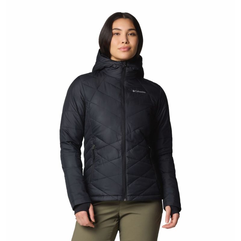 Columbia Womens Black Omni-Heat Reflective Heavenly Hooded Jacket (L)