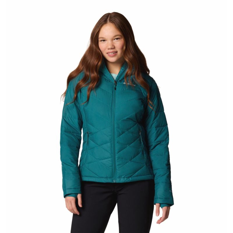 Columbia Womens Teal Omni-Heat Reflective Heavenly Hooded Jacket (L)