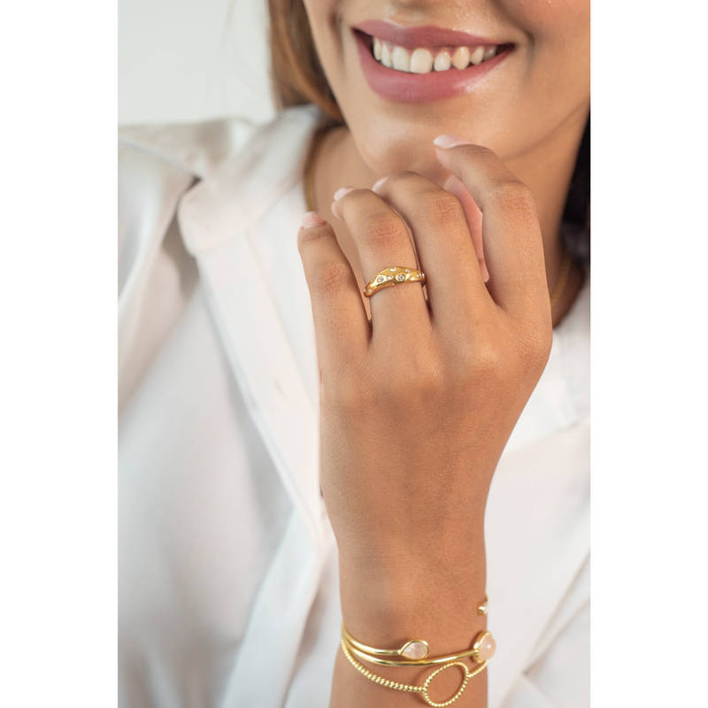 Perfectly Average Cz Studded Ring | 18K Gold Plated Jewellery For Women (7)