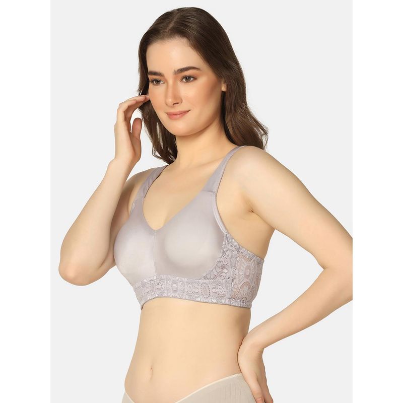 Curvy Love Plus Size Full Coverage Multi-Layer Non Padded Full Bra - Grey (34E)