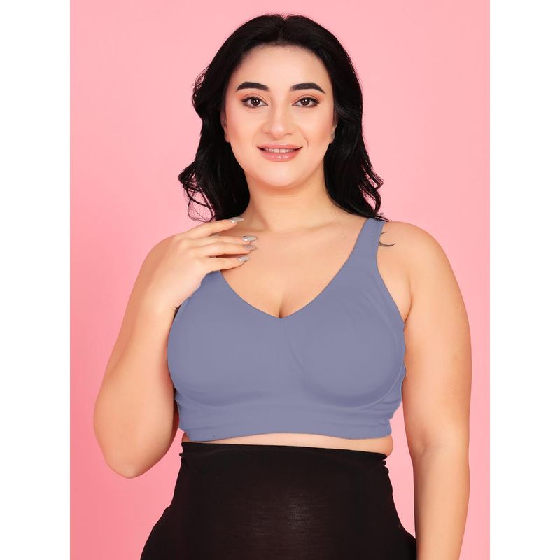 Curvy Love Plus Size Full Coverage Multi-Layer Non Padded Full Bra -Grey (34E)