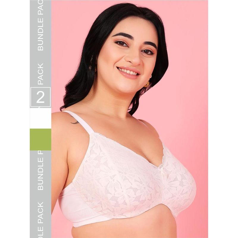 Curvy Love Plus Size Soft Lace Full Coverage Underwire Bra (Pack of 2) (34B)