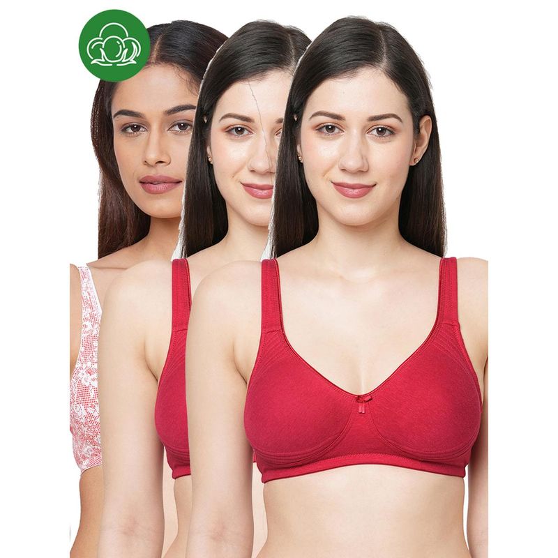 Inner Sense Organic Cotton Antimicrobial Seamless Side Support Bra (Pack of 3) (34B)