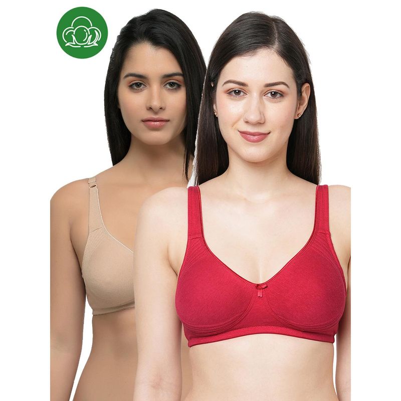 Inner Sense Organic Cotton Antimicrobial Seamless Side Support Bra (Pack of 2) (32B)