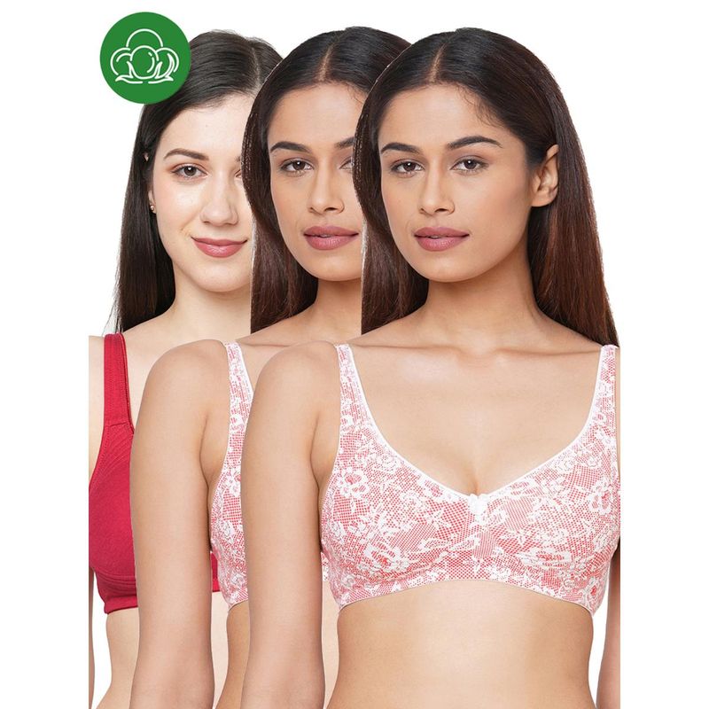 Inner Sense Organic Cotton Antimicrobial Seamless Side Support Bra (Pack of 3) (32B)