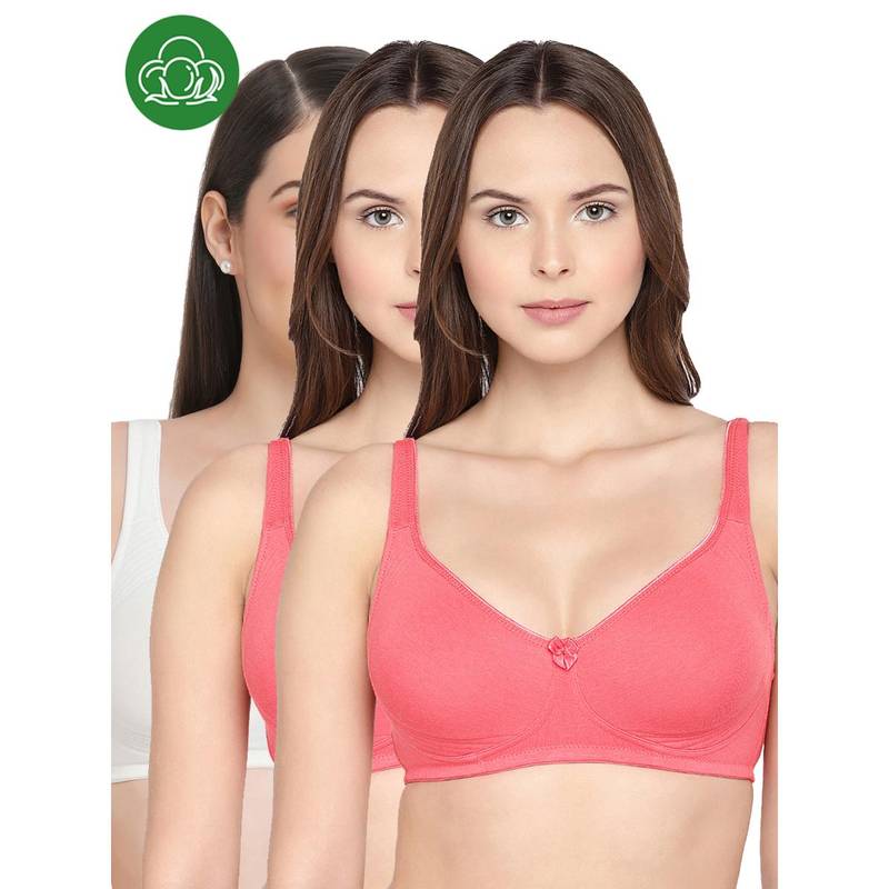 Inner Sense Organic Cotton Antimicrobial Seamless Side Support Bra (Pack of 3) (32B)