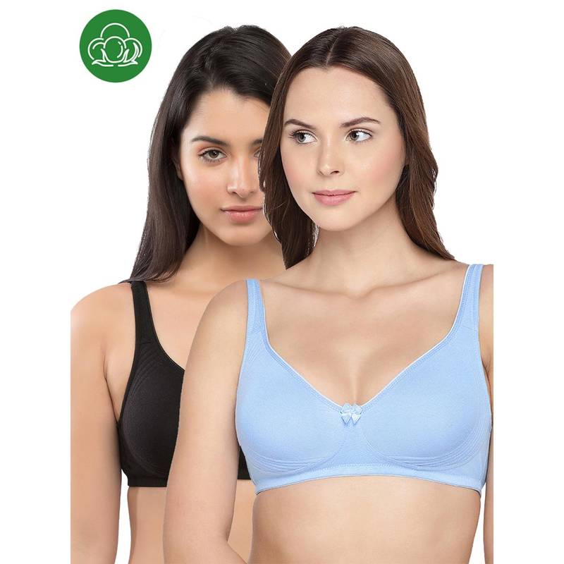 Inner Sense Organic Cotton Antimicrobial Seamless Side Support Bra (Pack of 2) (38B)