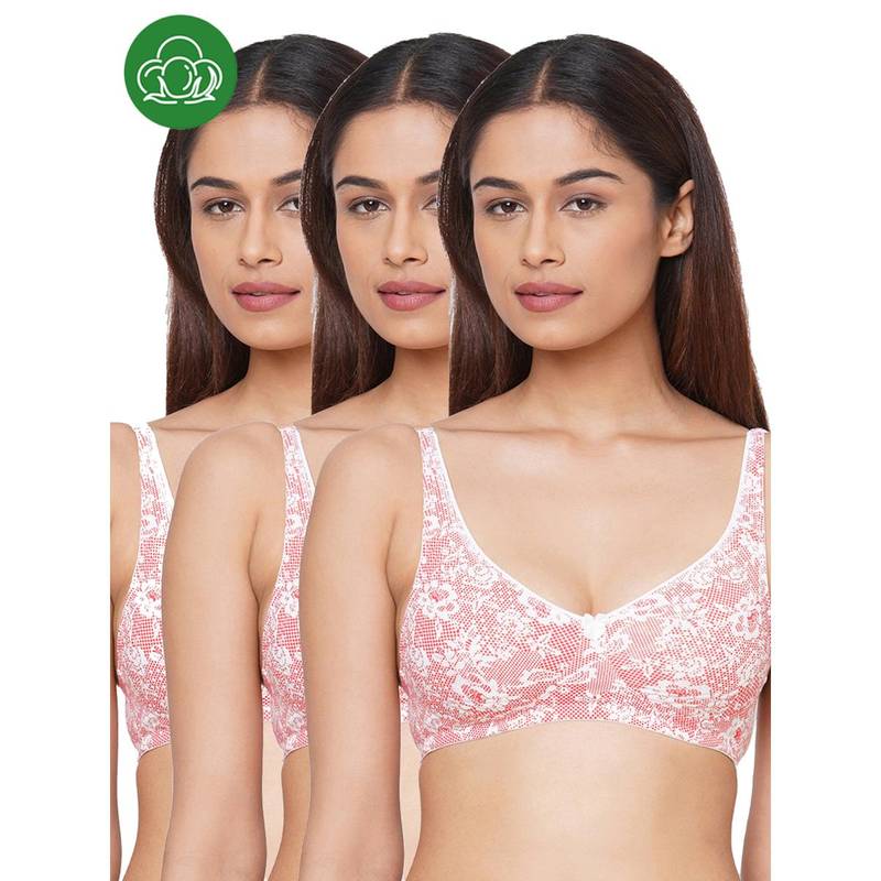 Inner Sense Organic Cotton Antimicrobial Seamless Side Support Bra (Pack of 3) (44B)