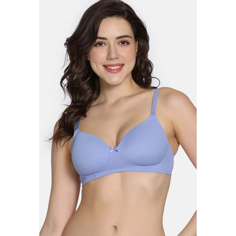 Zivame Padded Non Wired 3/4Th Coverage T-Shirt Bra - Jacaranda (36B)