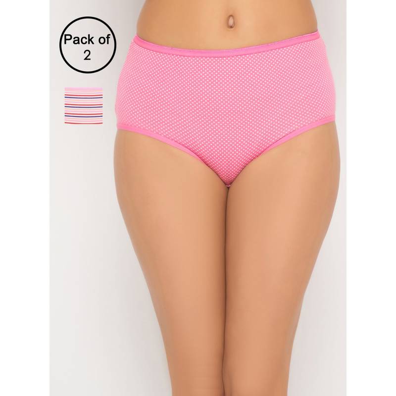Clovia Printed Cotton Elastic Hipster Pantes (Pack of 3) (S)