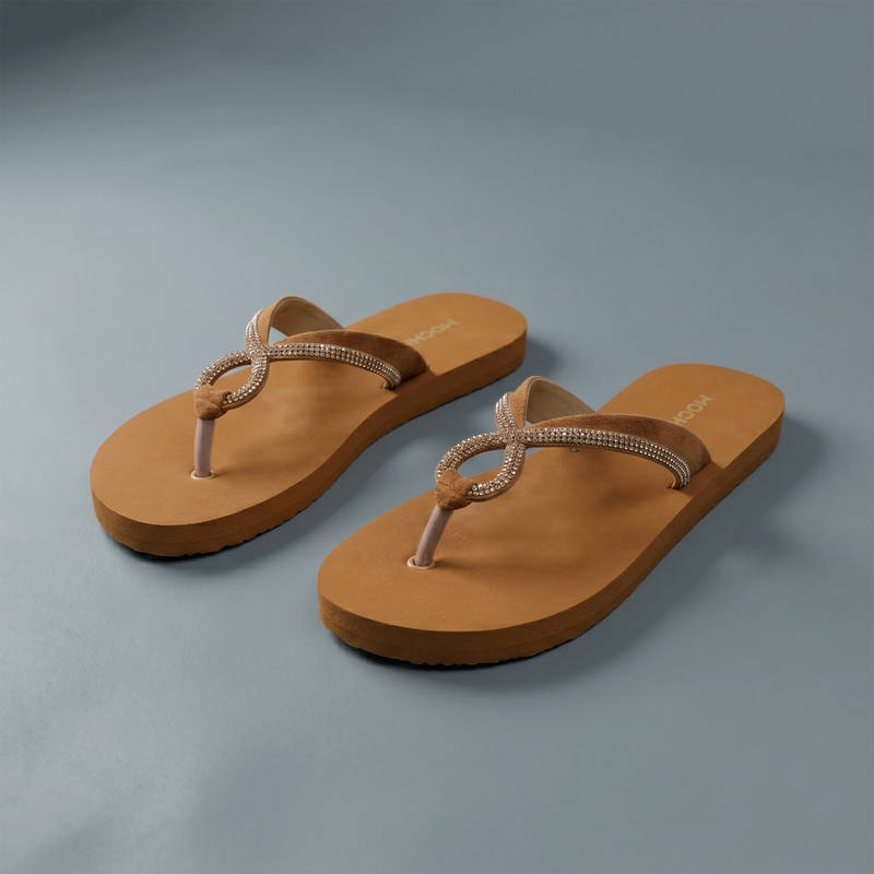 Mochi WoMen's Gold Sandals (EURO 37)