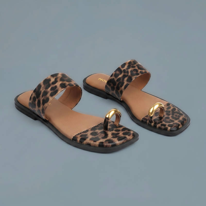 Mochi WoMen's Beige One Toe Flats (EURO 36)