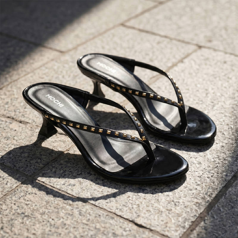 Mochi Women Black Kitten Heels (EURO 36)