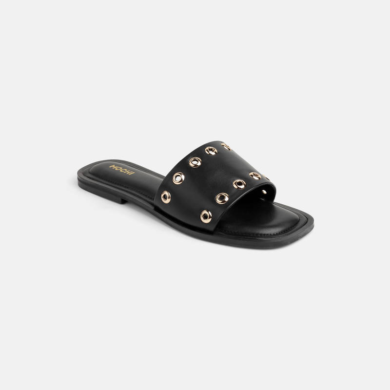 Mochi WoMen's Black Flats (EURO 36)