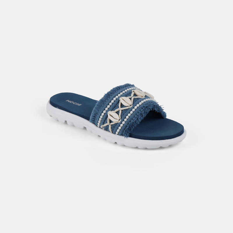 Mochi WoMen's Blue Casual Sandals (EURO 37)