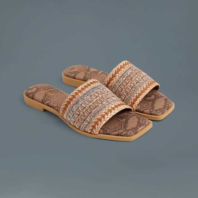 Mochi WoMen's Tan Flats (EURO 36)