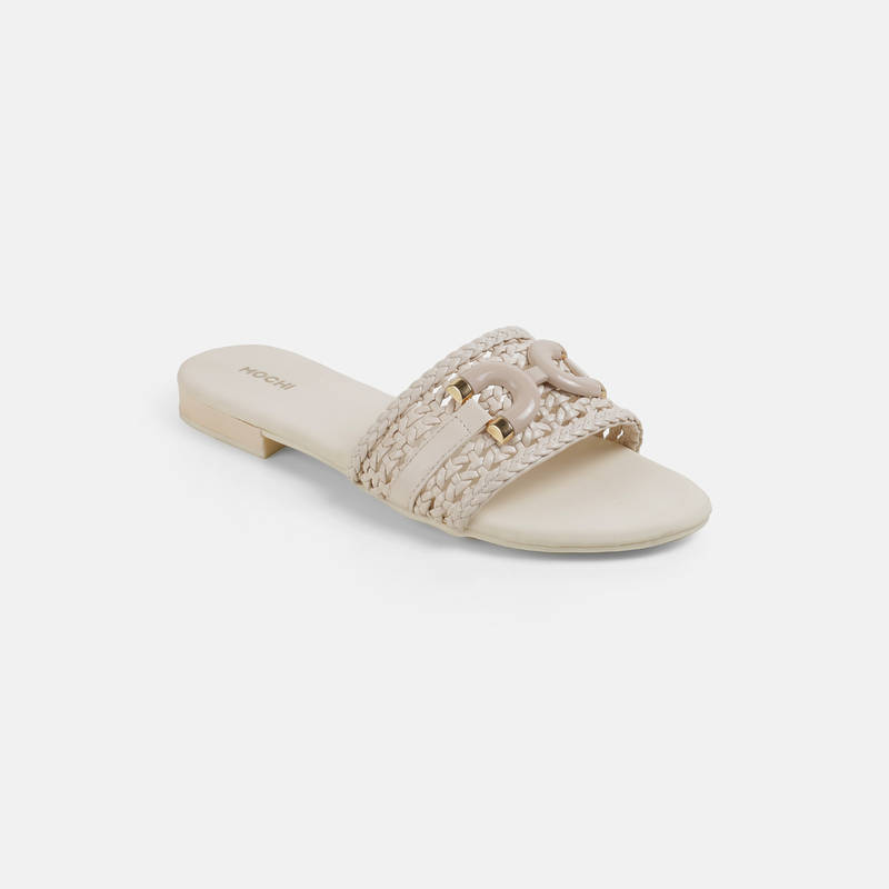 Mochi Off White WoMen's Synthetic Casual Flats (EURO 36)