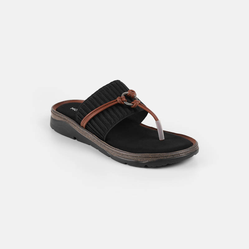 Mochi WoMen's Black Casual Sandals (EURO 36)