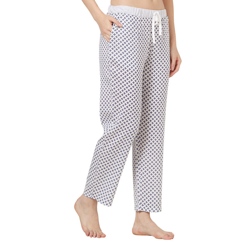 SOIE Women's Indigo Printed Basic Pyjama (M)