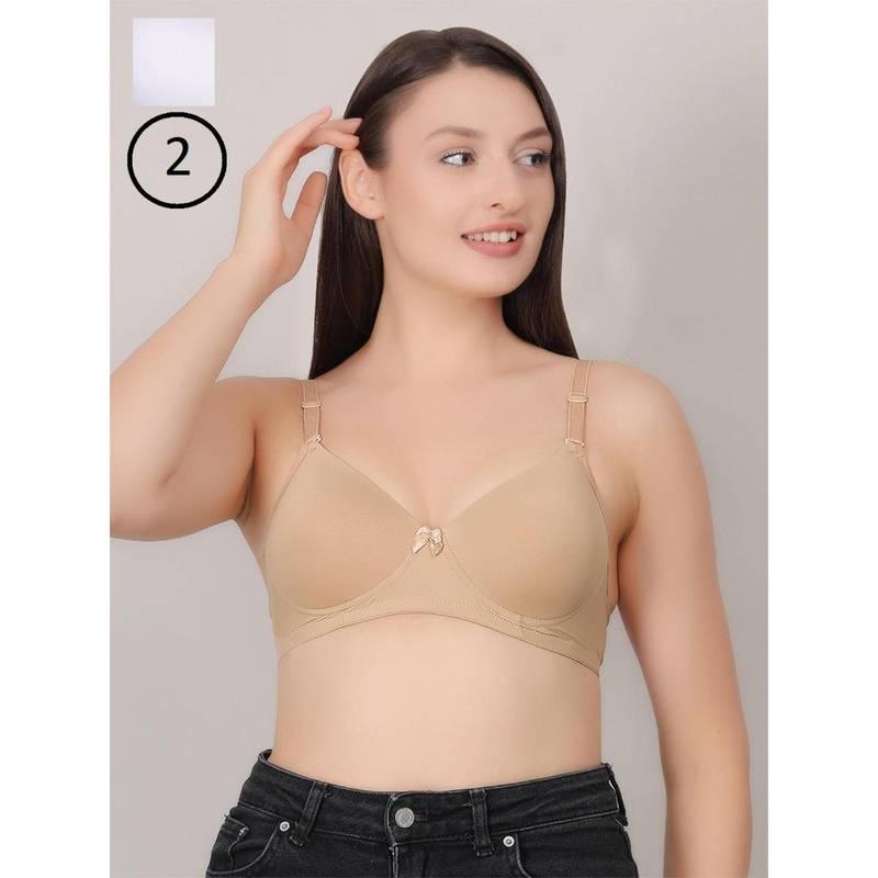 Mod & Shy Multi-Color Lightly Padded T-Shirt Bra (Pack of 3) (30B)