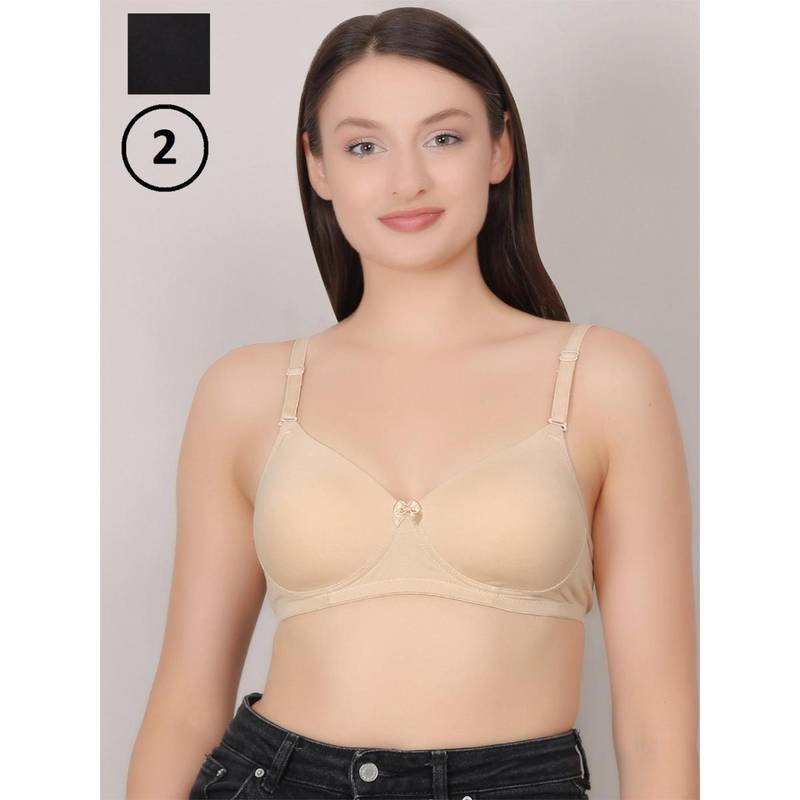 Mod & Shy Multi-Color Lightly Padded T-Shirt Bra (Pack of 2) (30B)